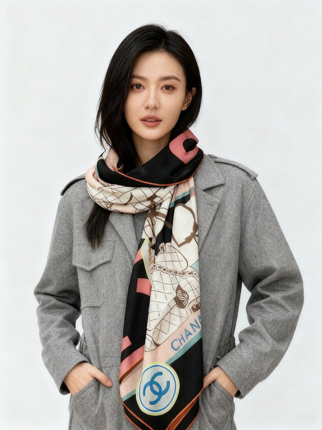 CHANEL 25S SCARF 135 IN CASHMERE 991653