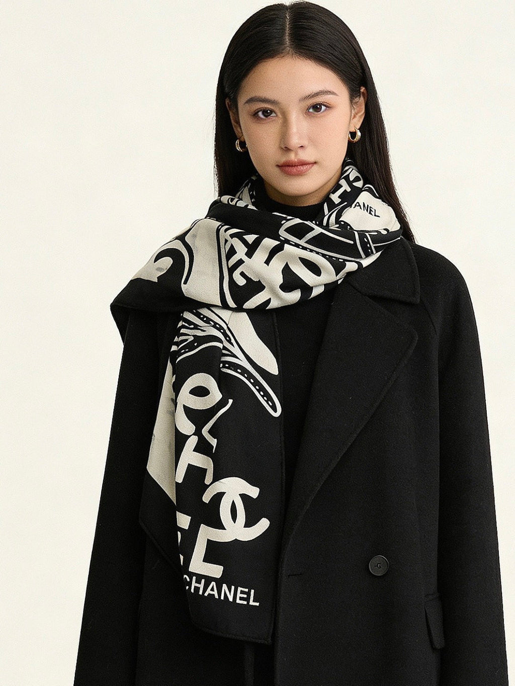CHANEL 25S SCARF 135 IN CASHMERE 991693