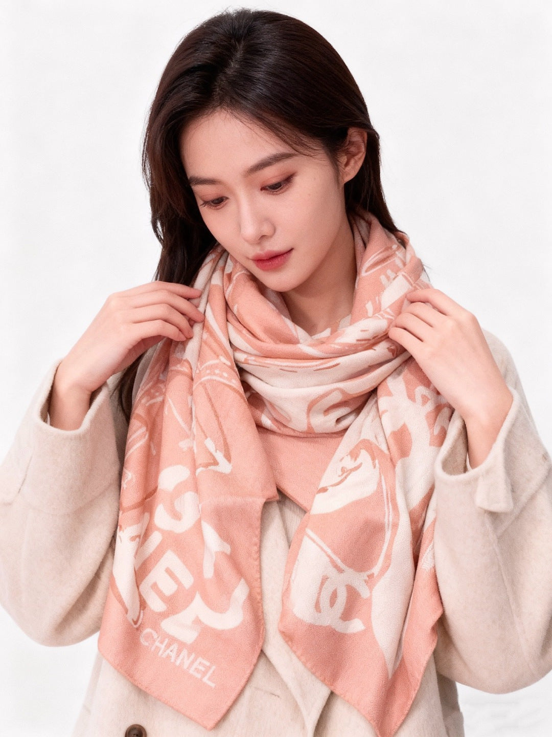 CHANEL 25S SCARF 135 IN CASHMERE 991694