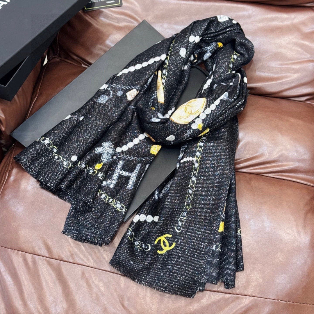 CHANEL 25S SCARF 200 IN CASHMERE 991713
