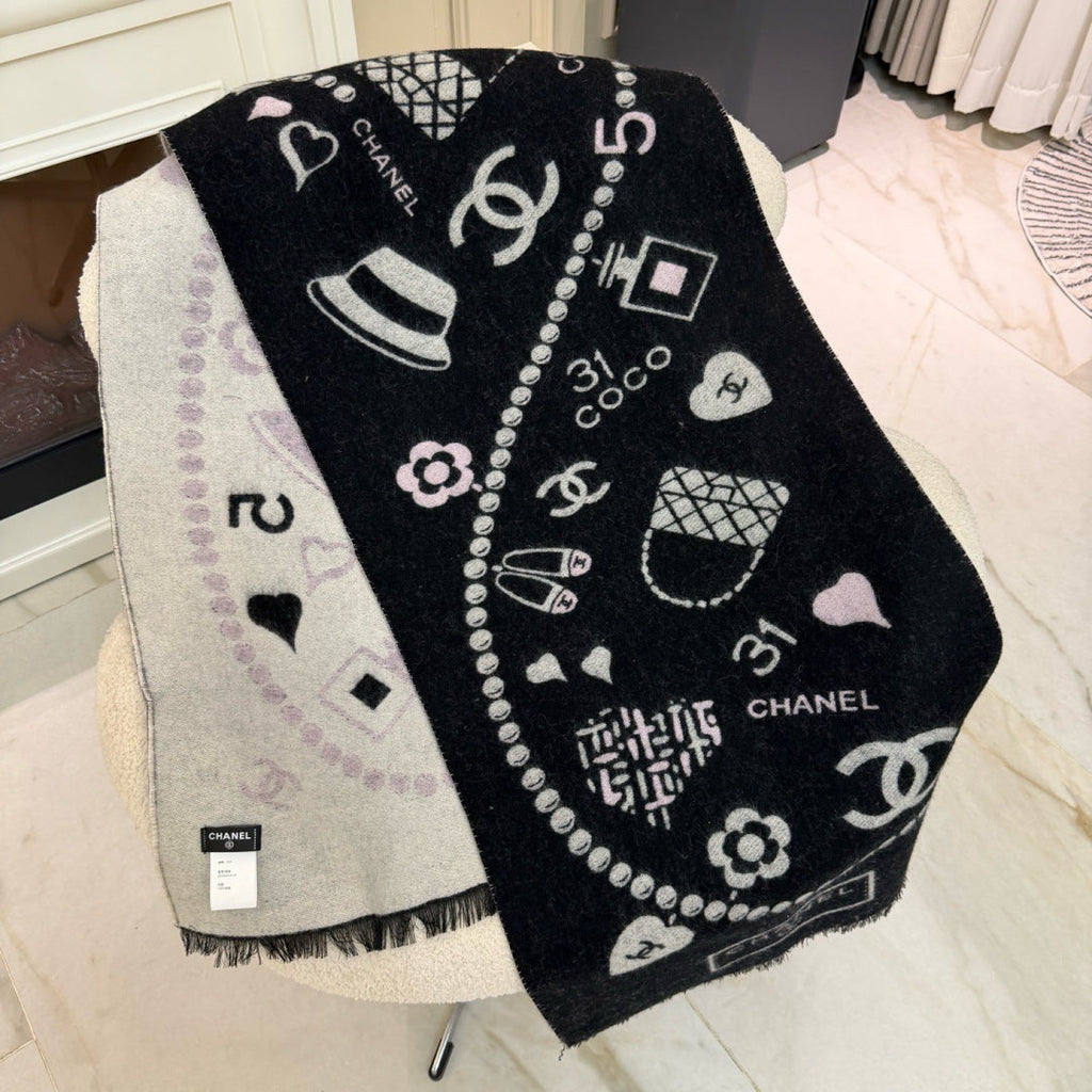 CHANEL 25S SCARF 200 IN CASHMERE 991992