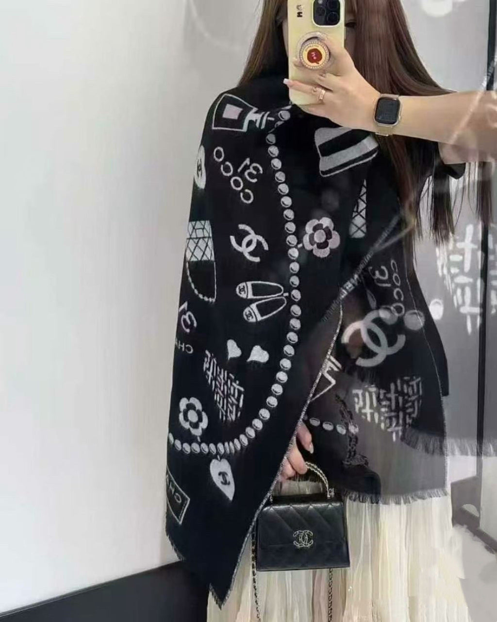 CHANEL 25S SCARF 200 IN CASHMERE 991992