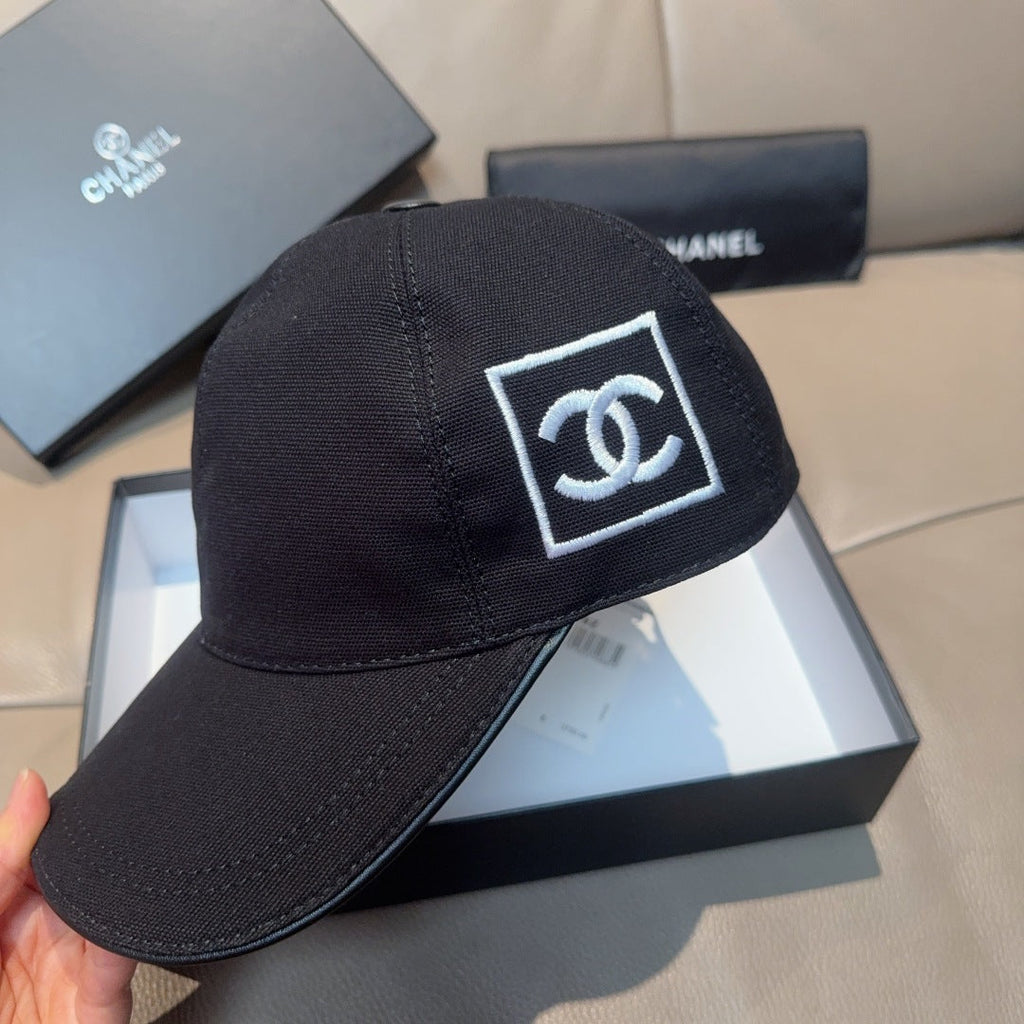 CHANEL BASEBALL HAT IN BLACK DOUBLE C EMBROIDERED 674174