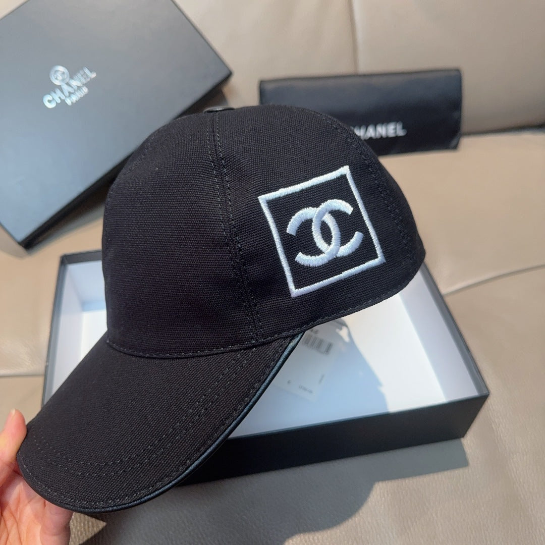 CHANEL BASEBALL HAT IN BLACK DOUBLE C EMBROIDERED 674174