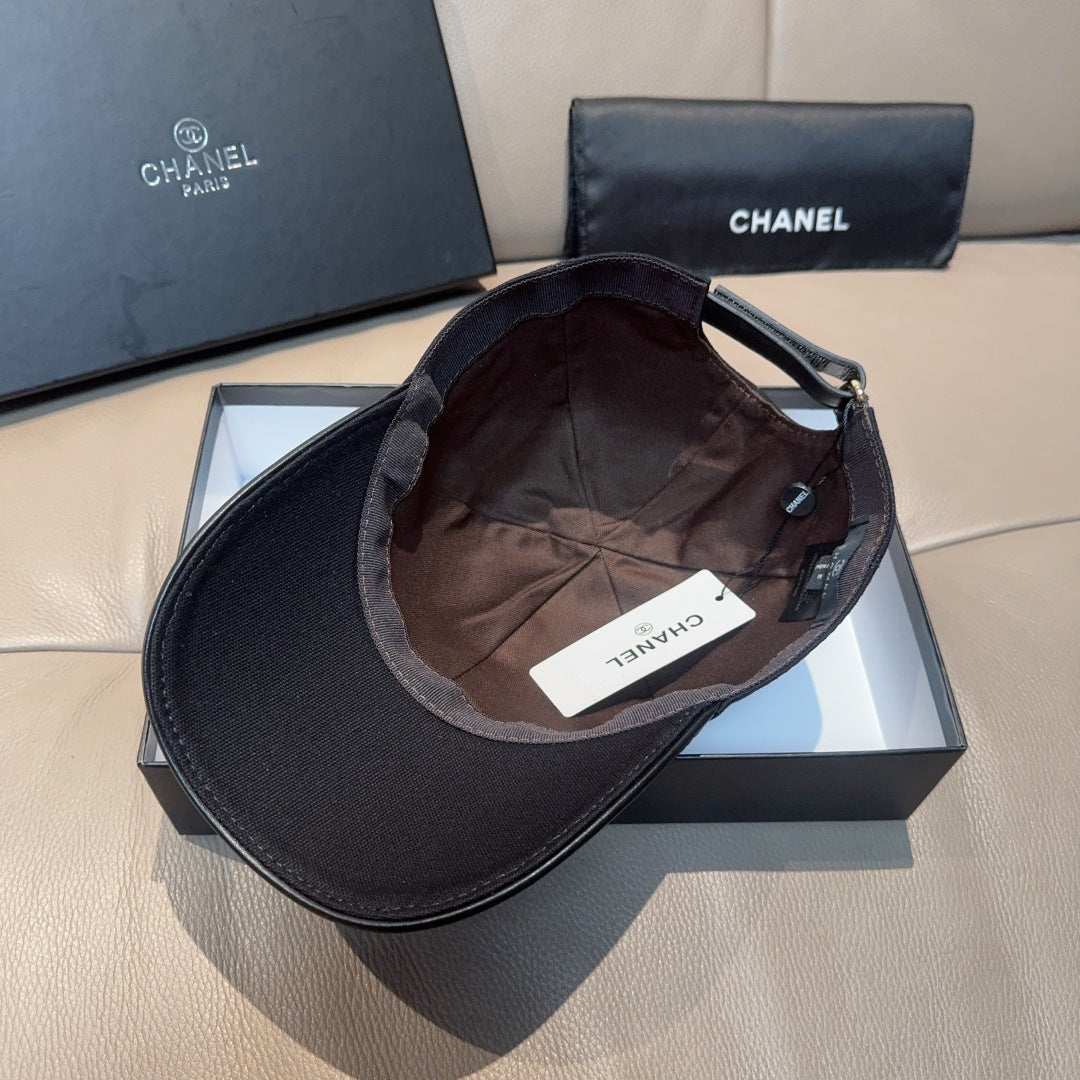 CHANEL BASEBALL HAT IN BLACK DOUBLE C EMBROIDERED 674174