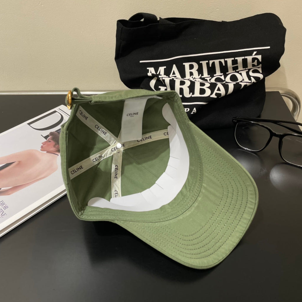 CELINE BASEBALL CAP MODEL 650700 IN GREEN COTTON