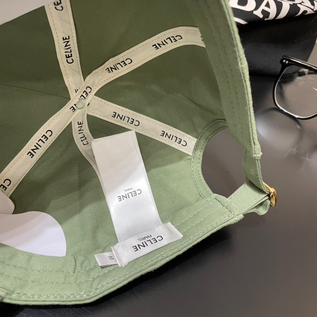 CELINE BASEBALL CAP MODEL 650700 IN GREEN COTTON