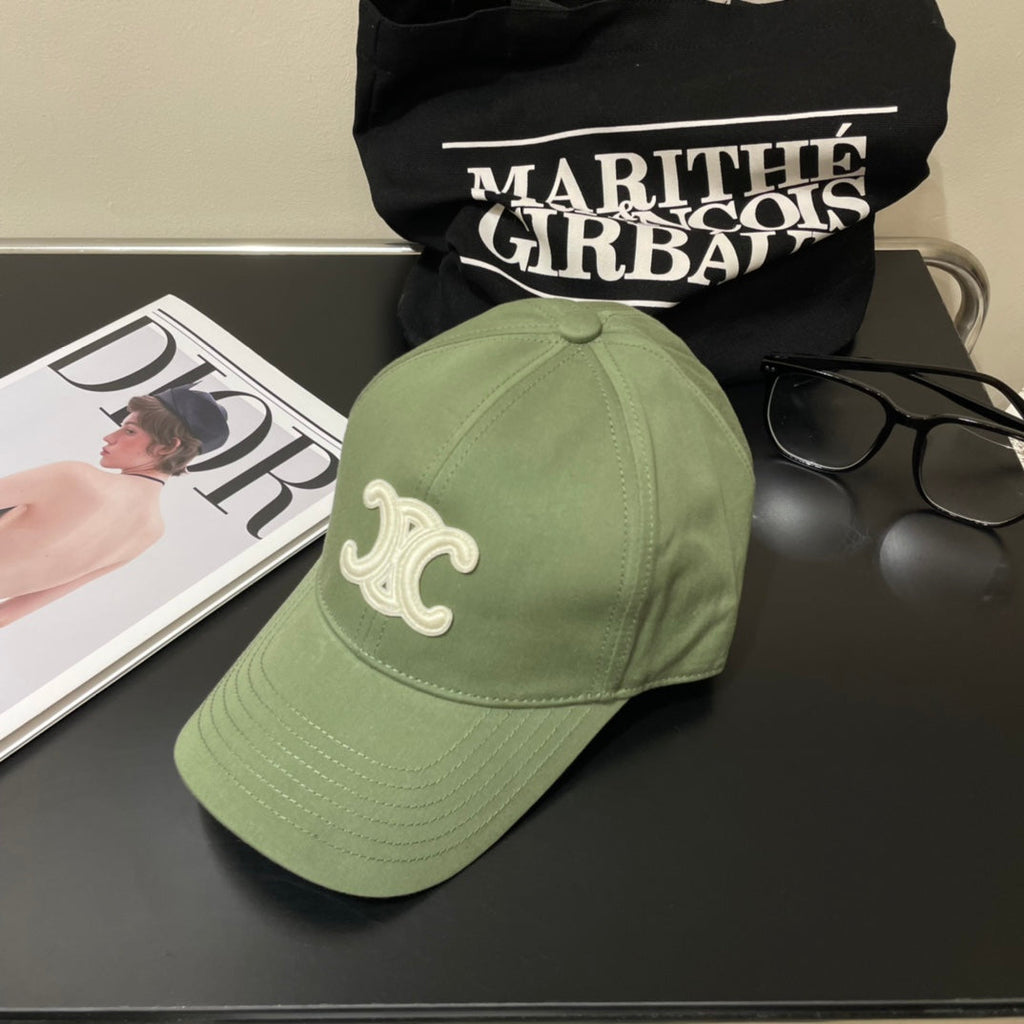 CELINE BASEBALL CAP MODEL 650700 IN GREEN COTTON