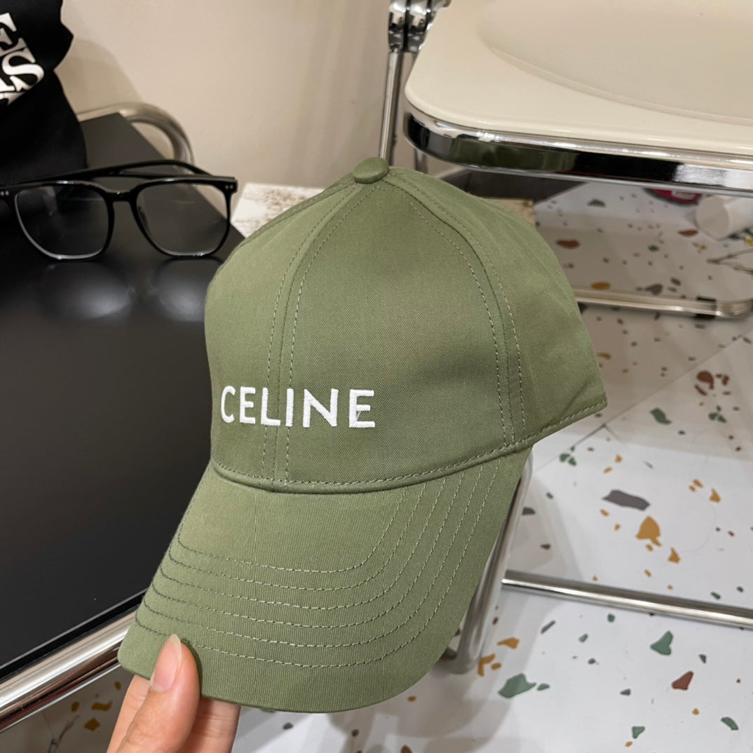 CELINE BASEBALL CAP MODEL 650702 IN GREEN COTTON