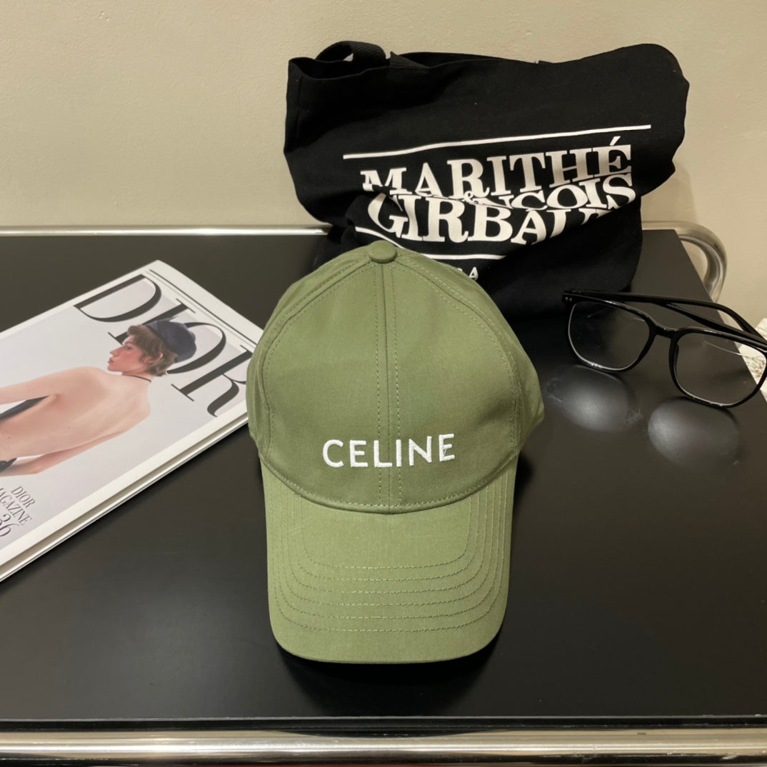 CELINE BASEBALL CAP MODEL 650702 IN GREEN COTTON