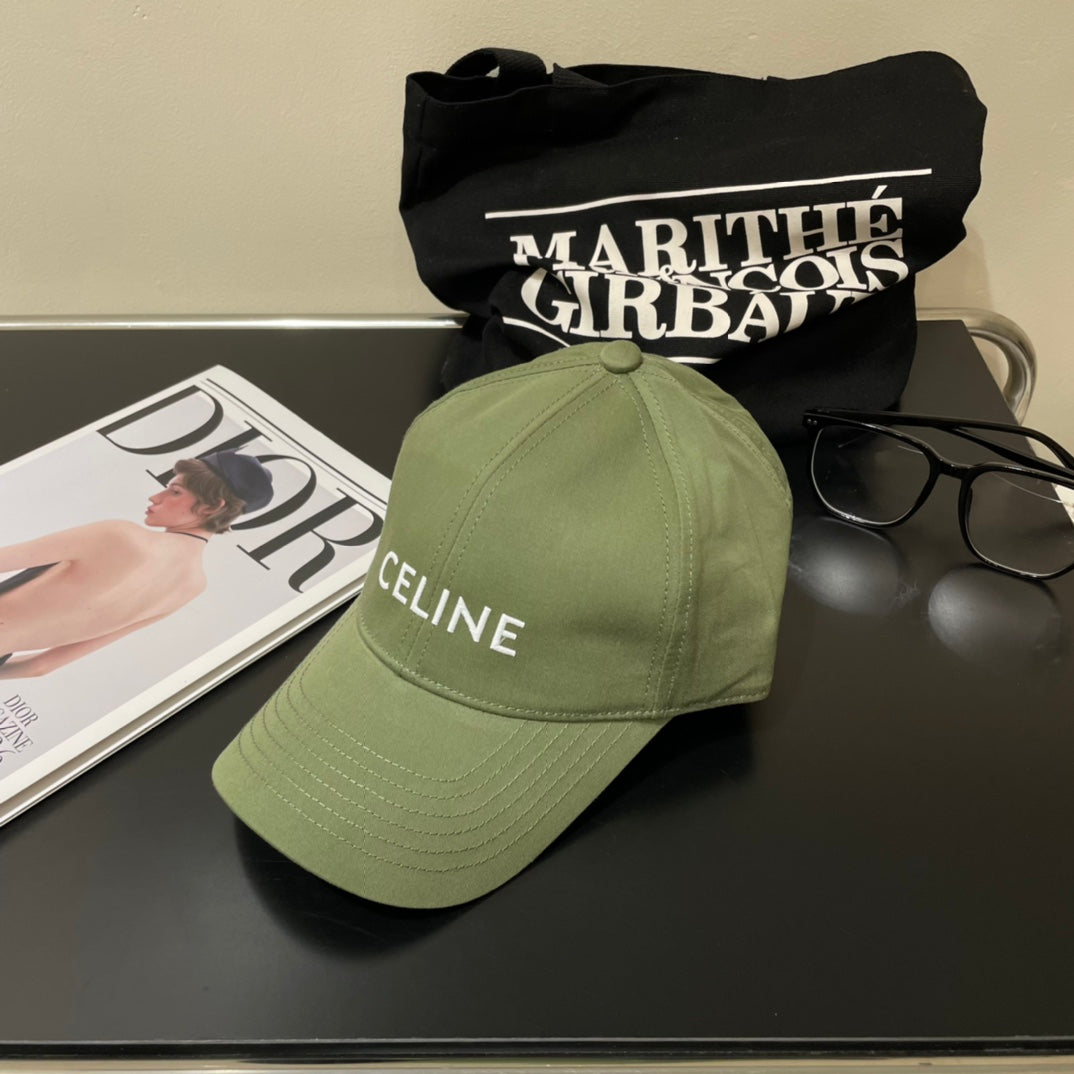CELINE BASEBALL CAP MODEL 650702 IN GREEN COTTON