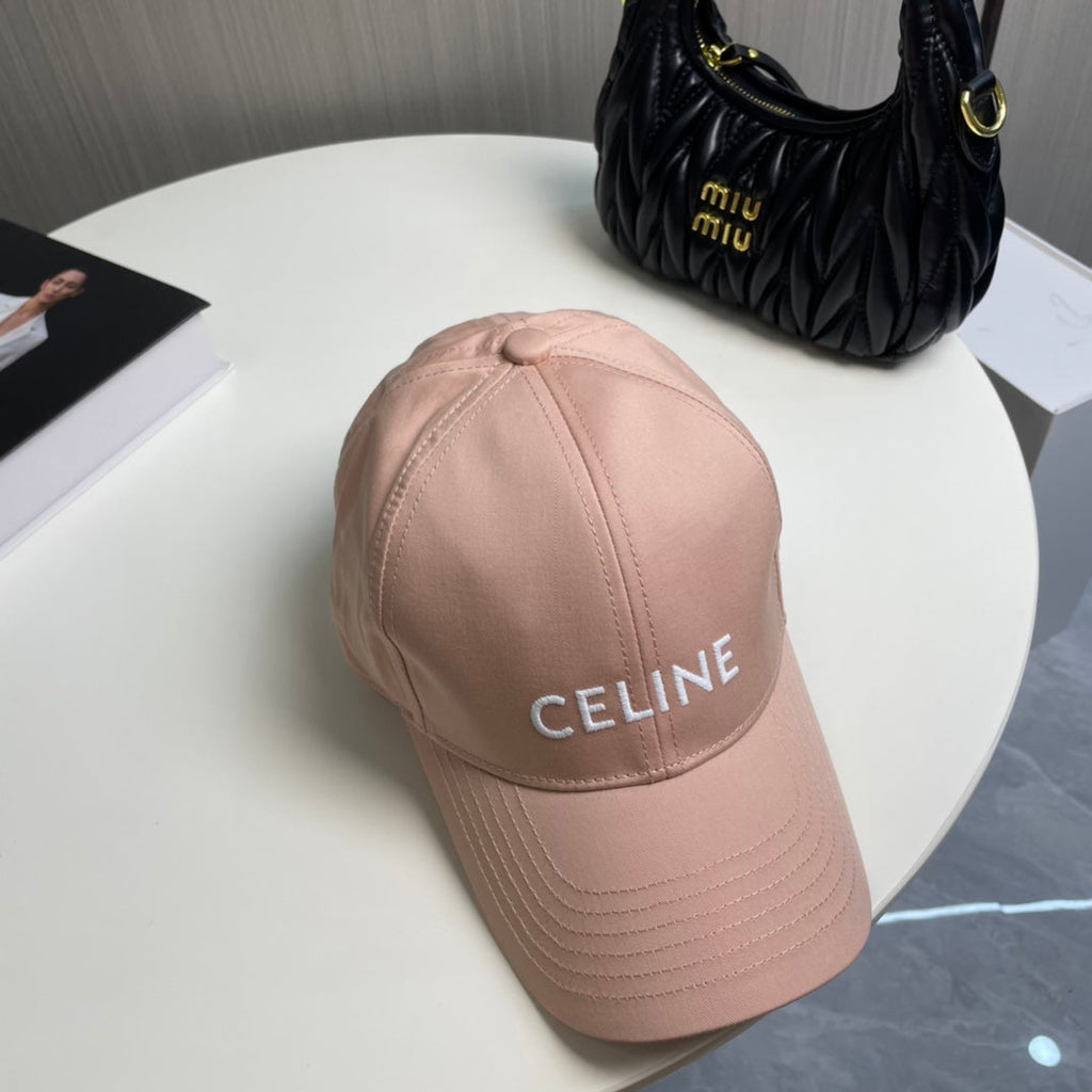 CELINE BASEBALL CAP MODEL 650710 IN LIGHT PINK COTTON