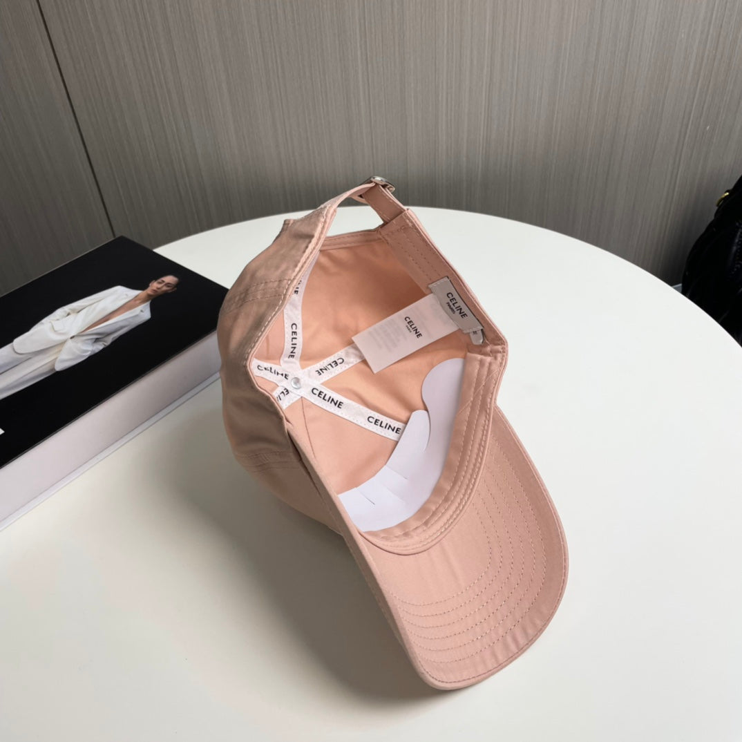 CELINE BASEBALL CAP MODEL 650710 IN LIGHT PINK COTTON