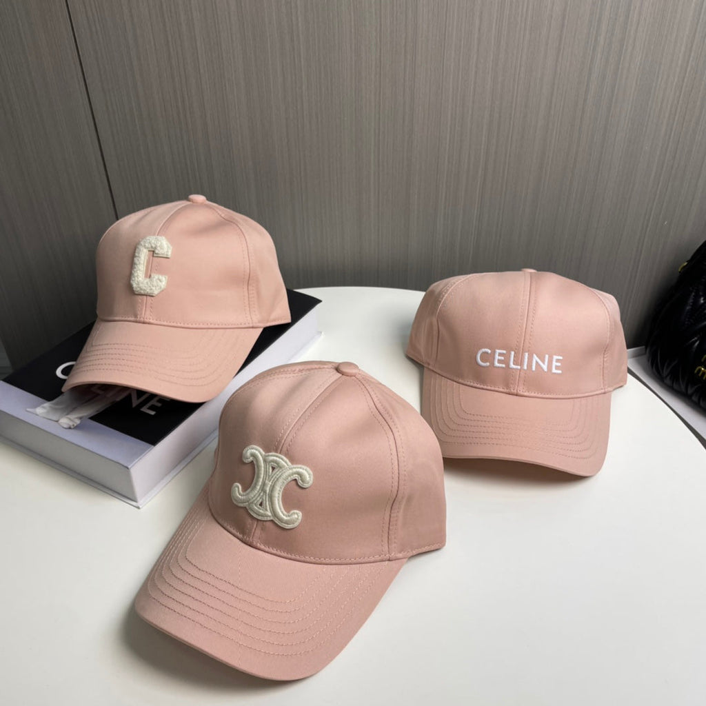 CELINE BASEBALL CAP MODEL 650710 IN LIGHT PINK COTTON