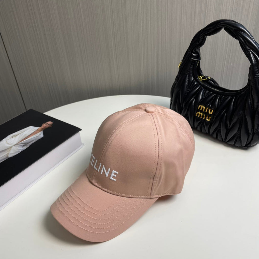 CELINE BASEBALL CAP MODEL 650710 IN LIGHT PINK COTTON