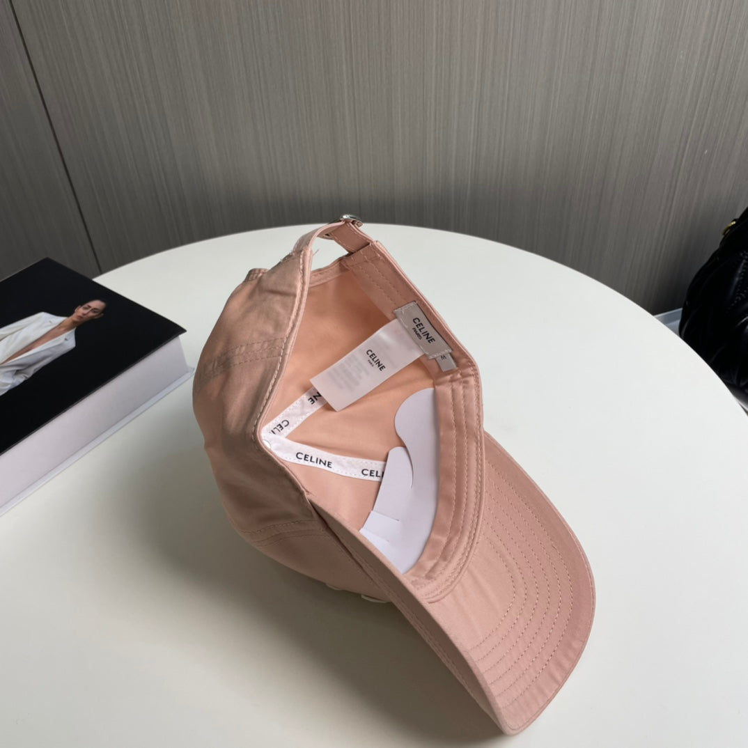 CELINE BASEBALL CAP MODEL 650711 IN LIGHT PINK COTTON