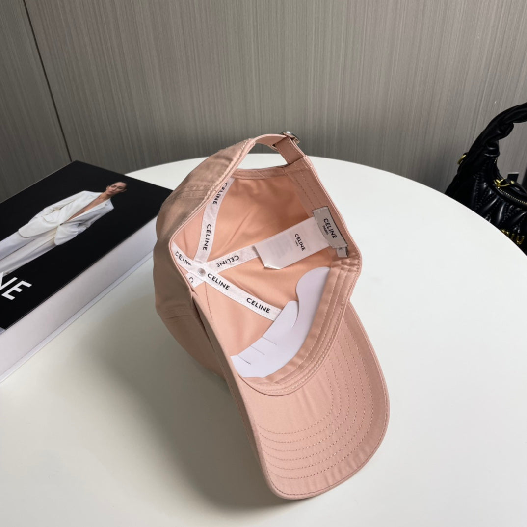 CELINE BASEBALL CAP MODEL 650715 IN LIGHT PINK COTTON