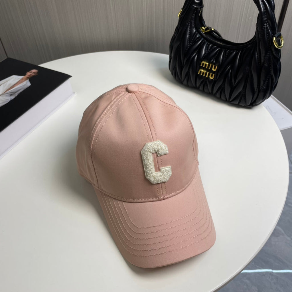 CELINE BASEBALL CAP MODEL 650715 IN LIGHT PINK COTTON