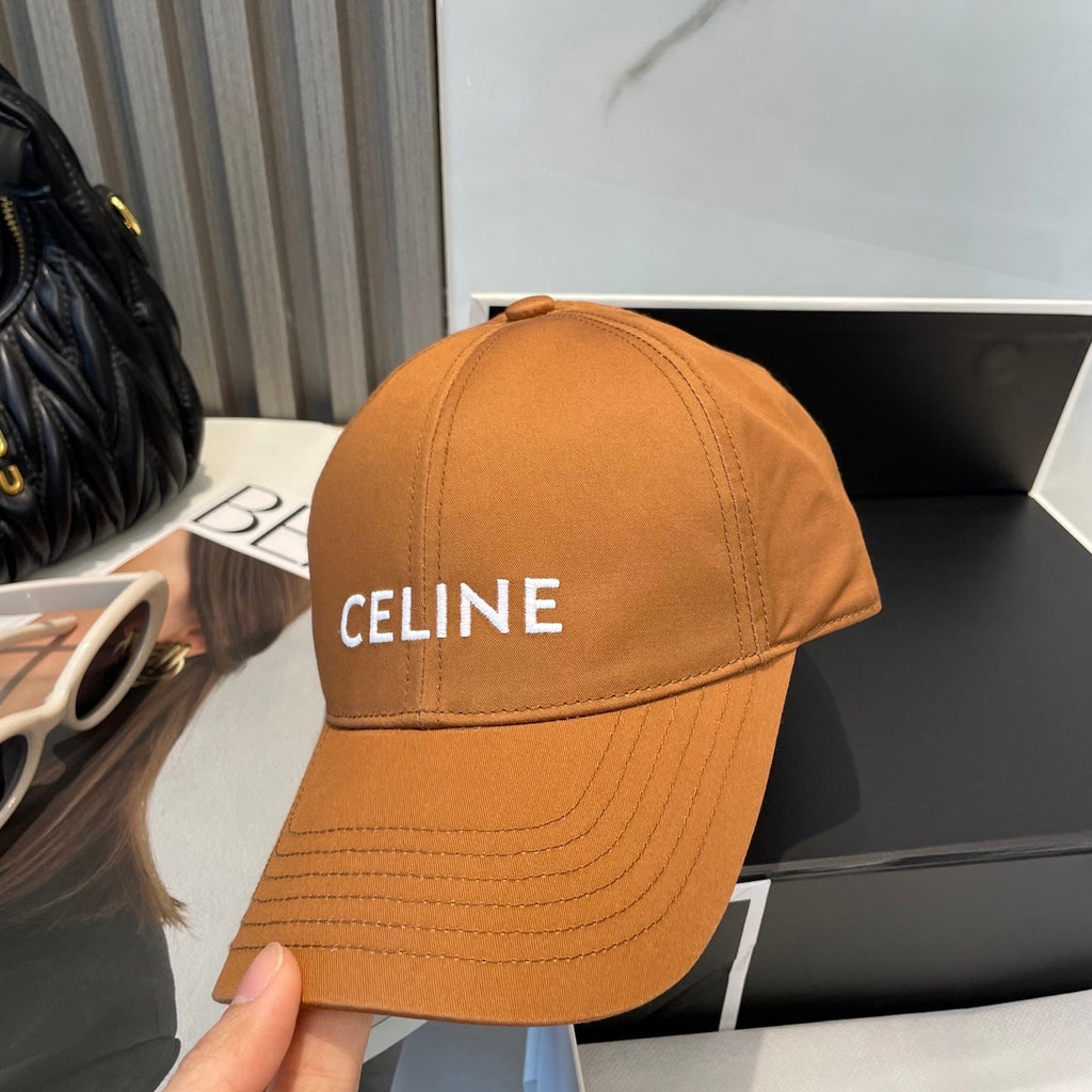 CELINE BASEBALL CAP MODEL 650750 IN BURNT ORANGE COTTON