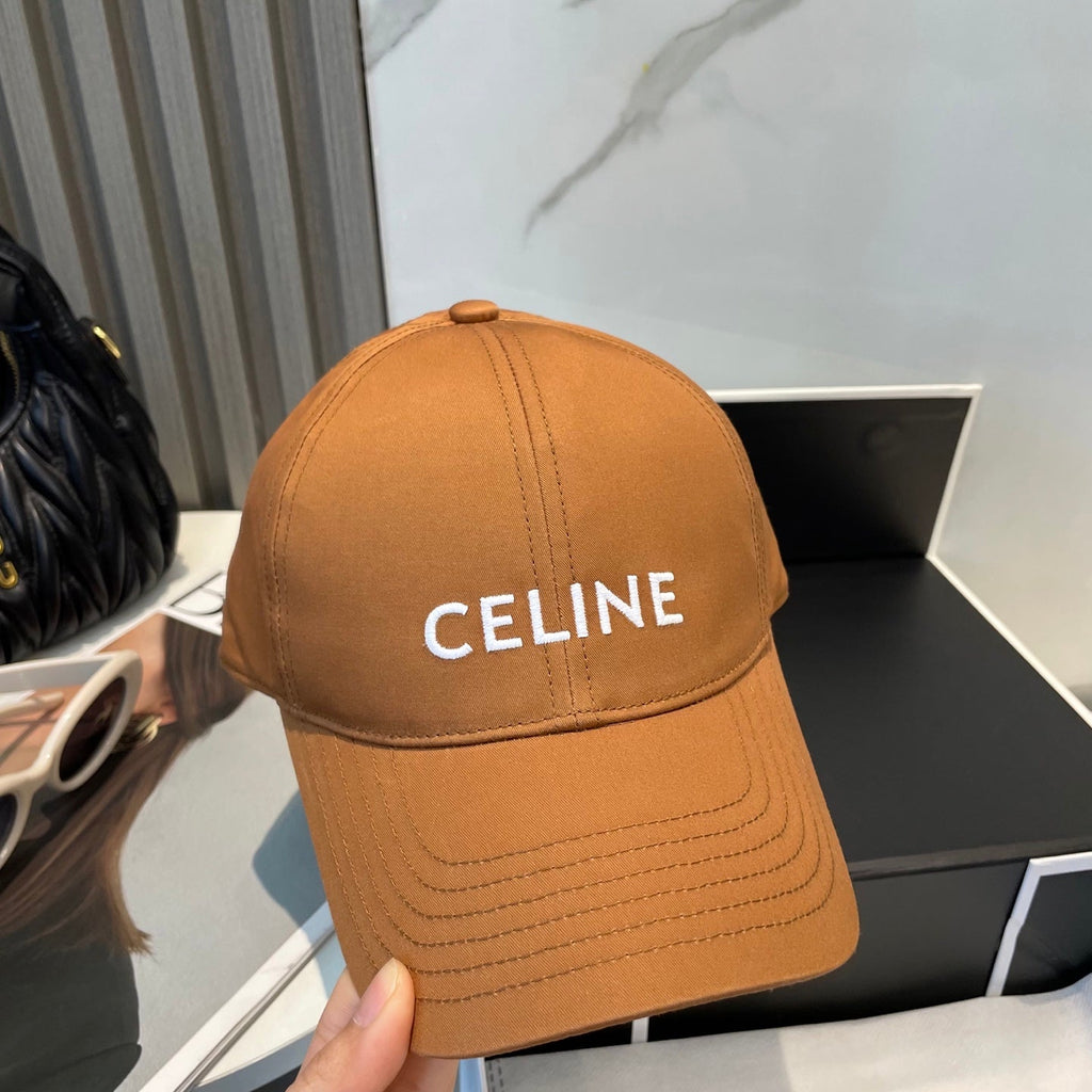CELINE BASEBALL CAP MODEL 650750 IN BURNT ORANGE COTTON