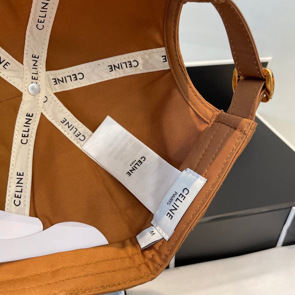 CELINE BASEBALL CAP MODEL 650750 IN BURNT ORANGE COTTON