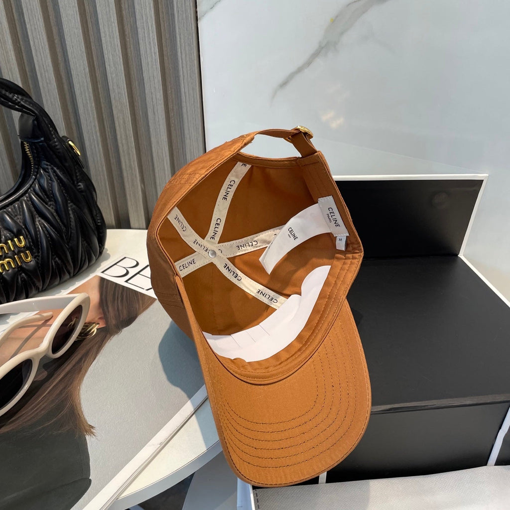 CELINE BASEBALL CAP MODEL 650750 IN BURNT ORANGE COTTON