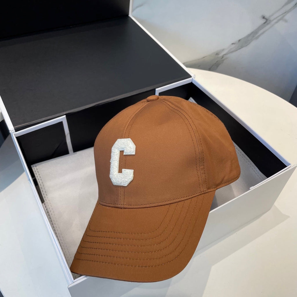 CELINE BASEBALL CAP MODEL650751 IN BURNT ORANGE COTTON