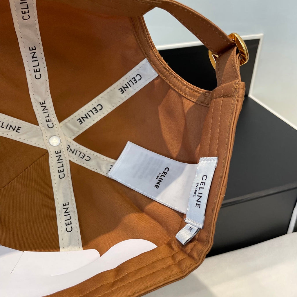 CELINE BASEBALL CAP MODEL 650752 IN BURNT ORANGE COTTON