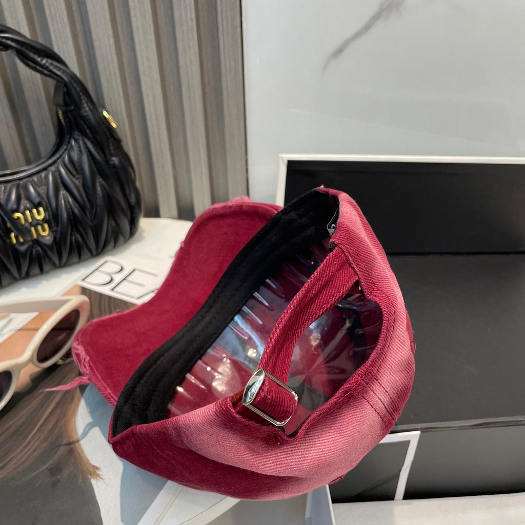 CHANEL BASEBALL HAT IN MAROON JEAN 672989