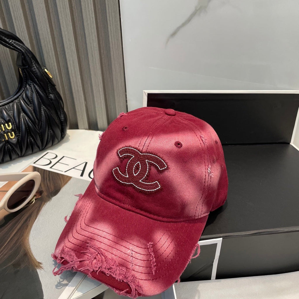 CHANEL BASEBALL HAT IN MAROON JEAN 672989