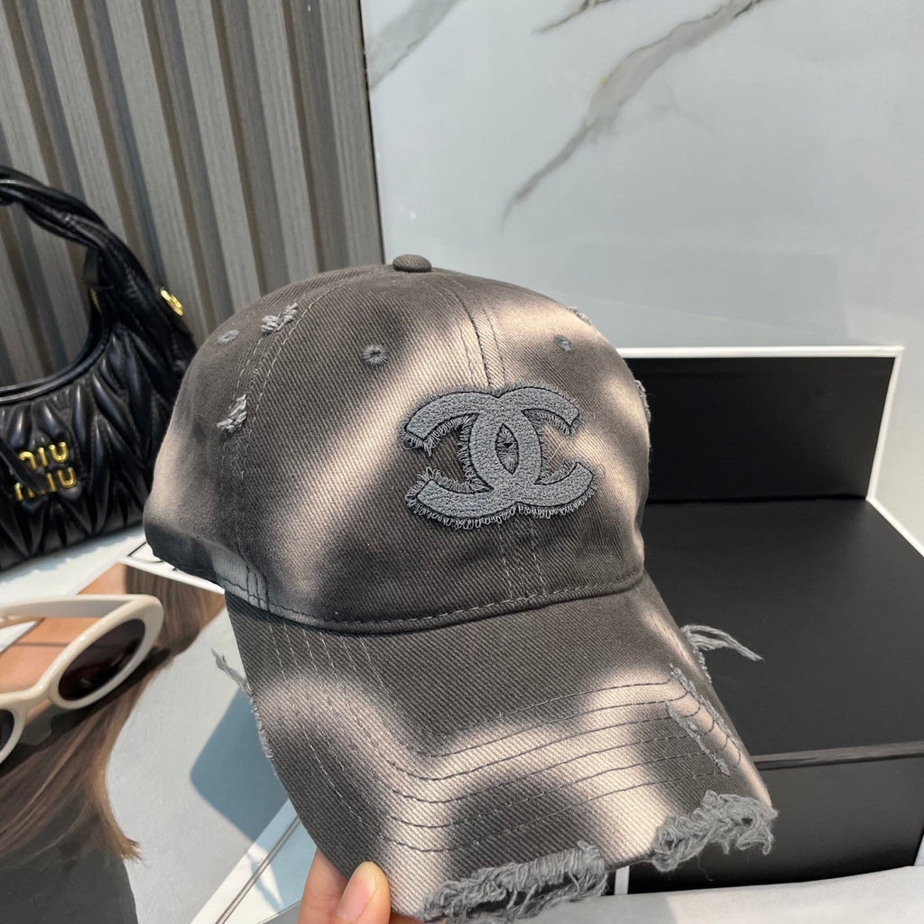 CHANEL BASEBALL HAT IN AMHERST GREY JEAN 672991