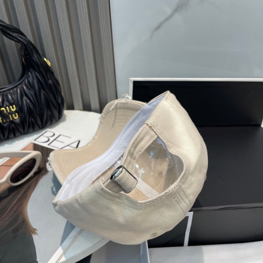CHANEL BASEBALL HAT IN SMOOTH BEIGE JEAN 672994
