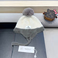 CHANEL KNIT HAT IN WHITE MIX MOUSE GRAY WOOL 426269