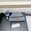 CHANEL KNIT HAT IN SHADOW GRAY WOOL 424301