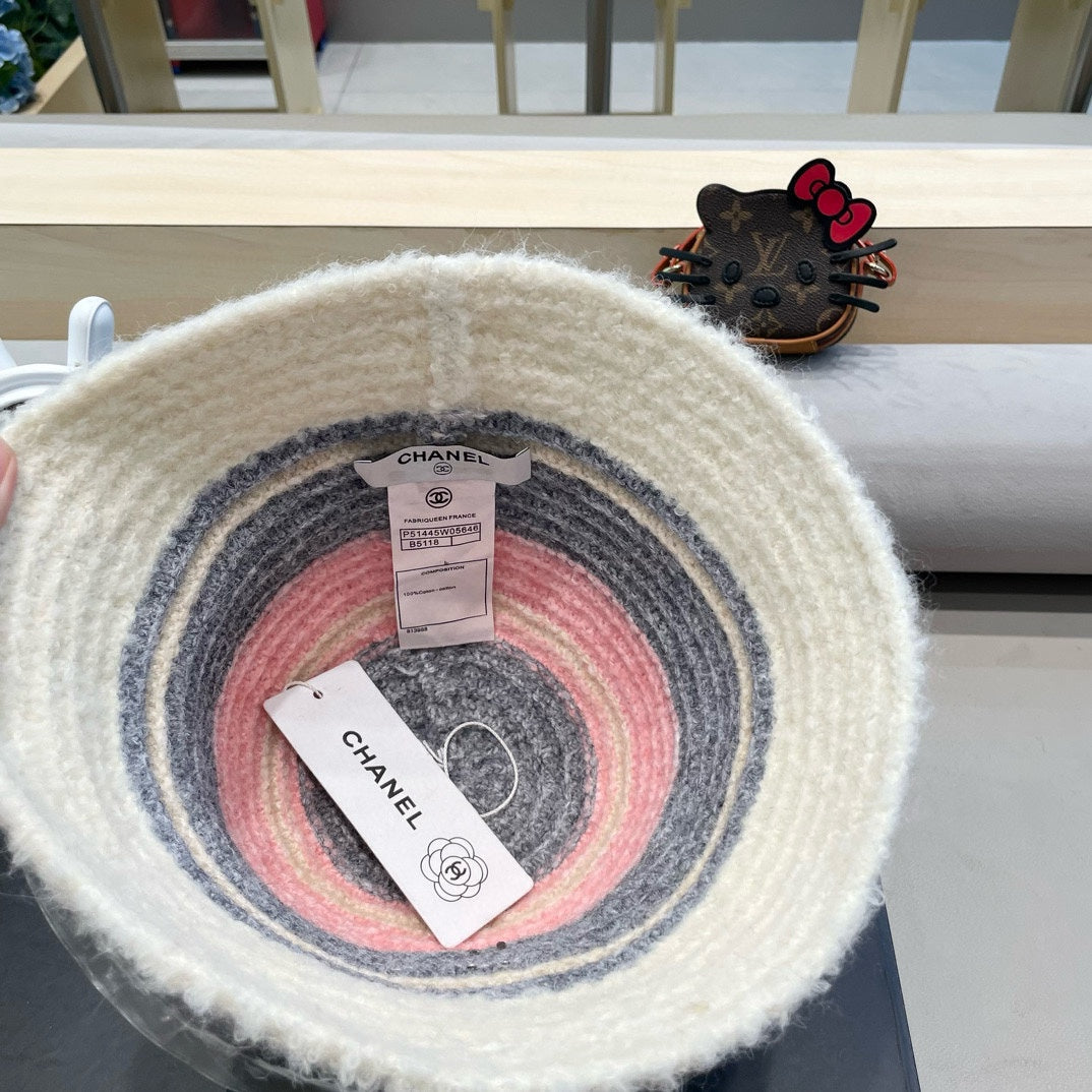 CHANEL BUCKET HAT IN COLORFUL FLEECE 421128