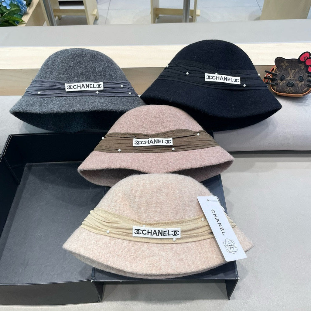 CHANEL BUCKET HAT IN BISQUE BEIGE WOOL BLEND 426246