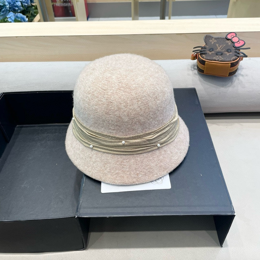 CHANEL BUCKET HAT IN BISQUE BEIGE WOOL BLEND 426246