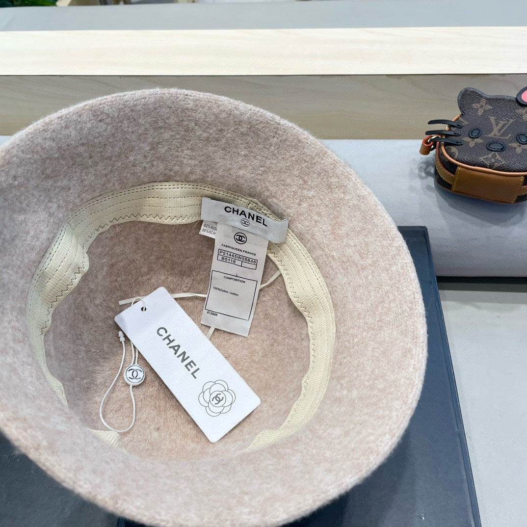 CHANEL BUCKET HAT IN BISQUE BEIGE WOOL BLEND 426246
