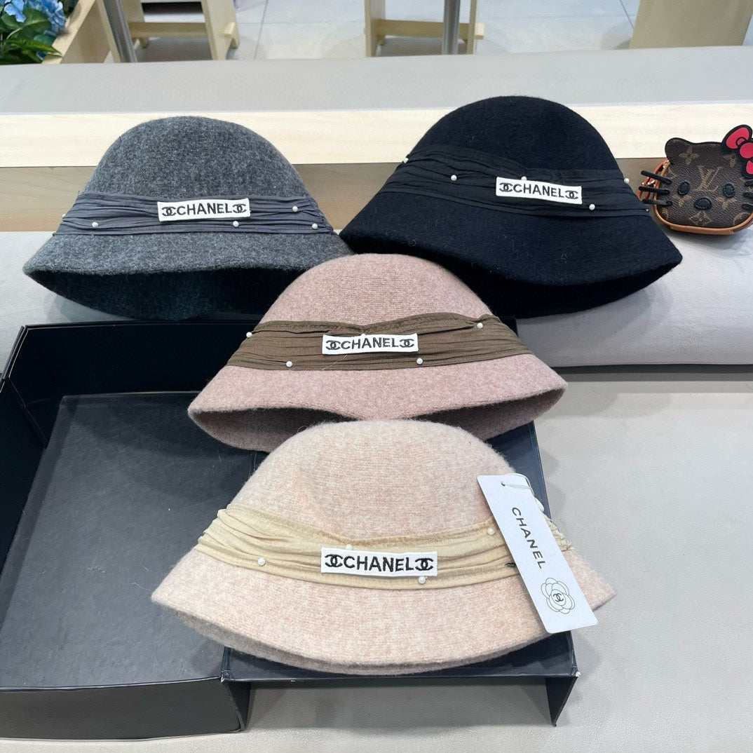 CHANEL BUCKET HAT IN ROSY BROWN WOOL BLEND 426248
