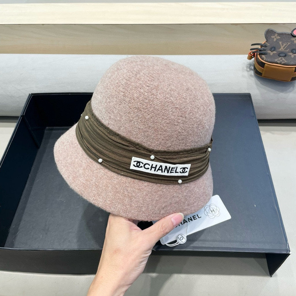 CHANEL BUCKET HAT IN ROSY BROWN WOOL BLEND 426248