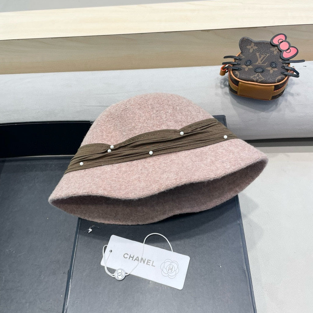 CHANEL BUCKET HAT IN ROSY BROWN WOOL BLEND 426248