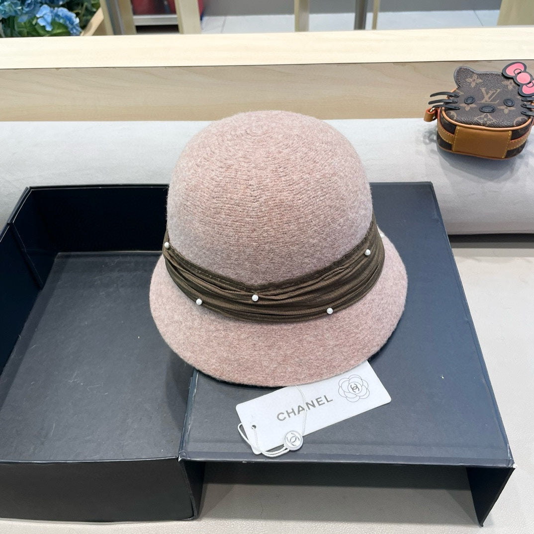 CHANEL BUCKET HAT IN ROSY BROWN WOOL BLEND 426248