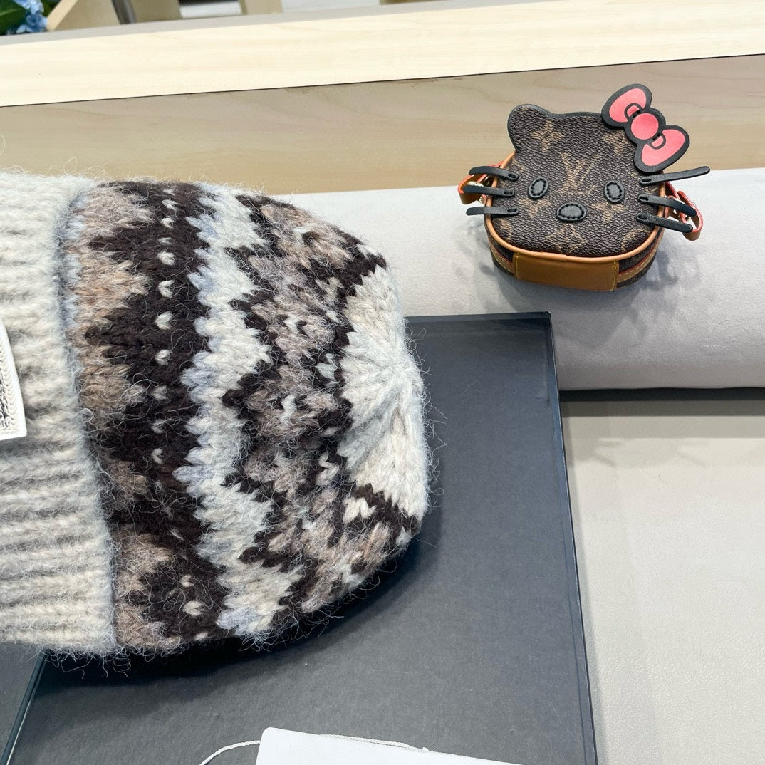 CHANEL KNIT BEANIE HAT OLIVE GREEN 428241