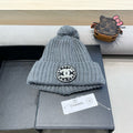 CHANEL KNIT BEANIE HAT IN SHARK GRAY WOOL 430243