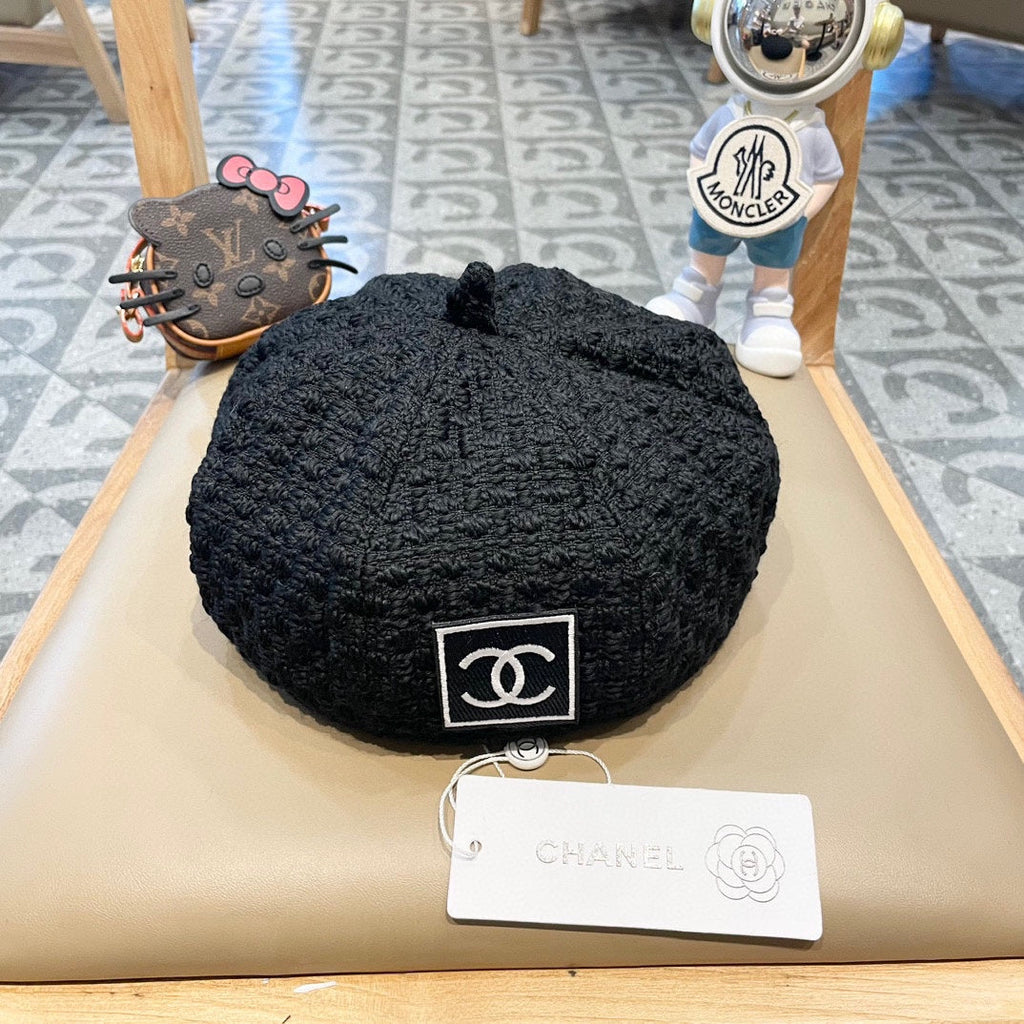 CHANEL BERET HAT BLACK 431752