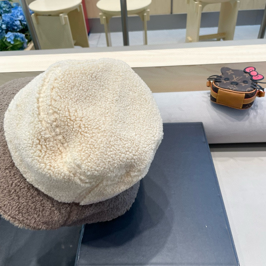 CHANEL BUCKET HAT IN BEIGE MIX WENGE BROWN LAMB WOOL 431623