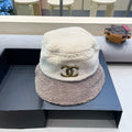 CHANEL BUCKET HAT IN BEIGE MIX WENGE BROWN LAMB WOOL 431623