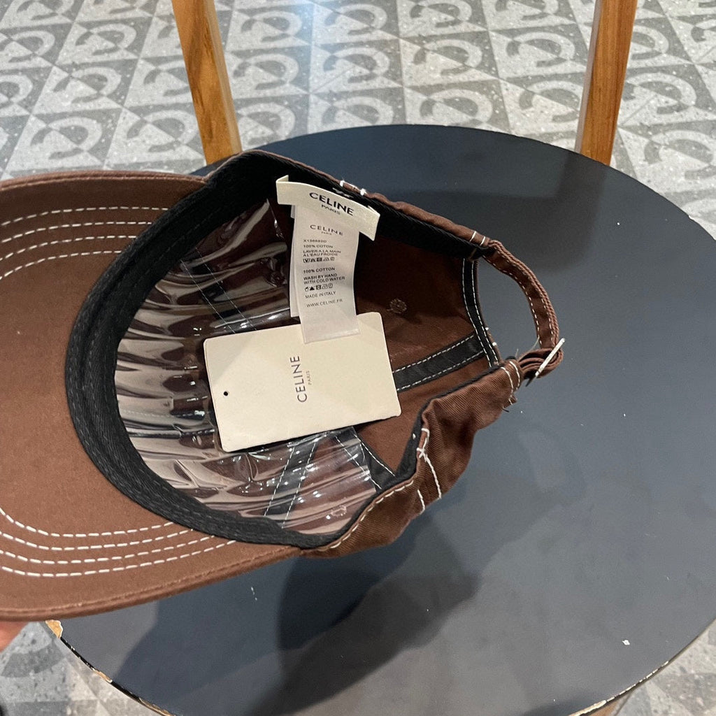 CELINE BASEBALL CAP MODEL 650511 IN BROWN TO PINK OMBRE COTTON