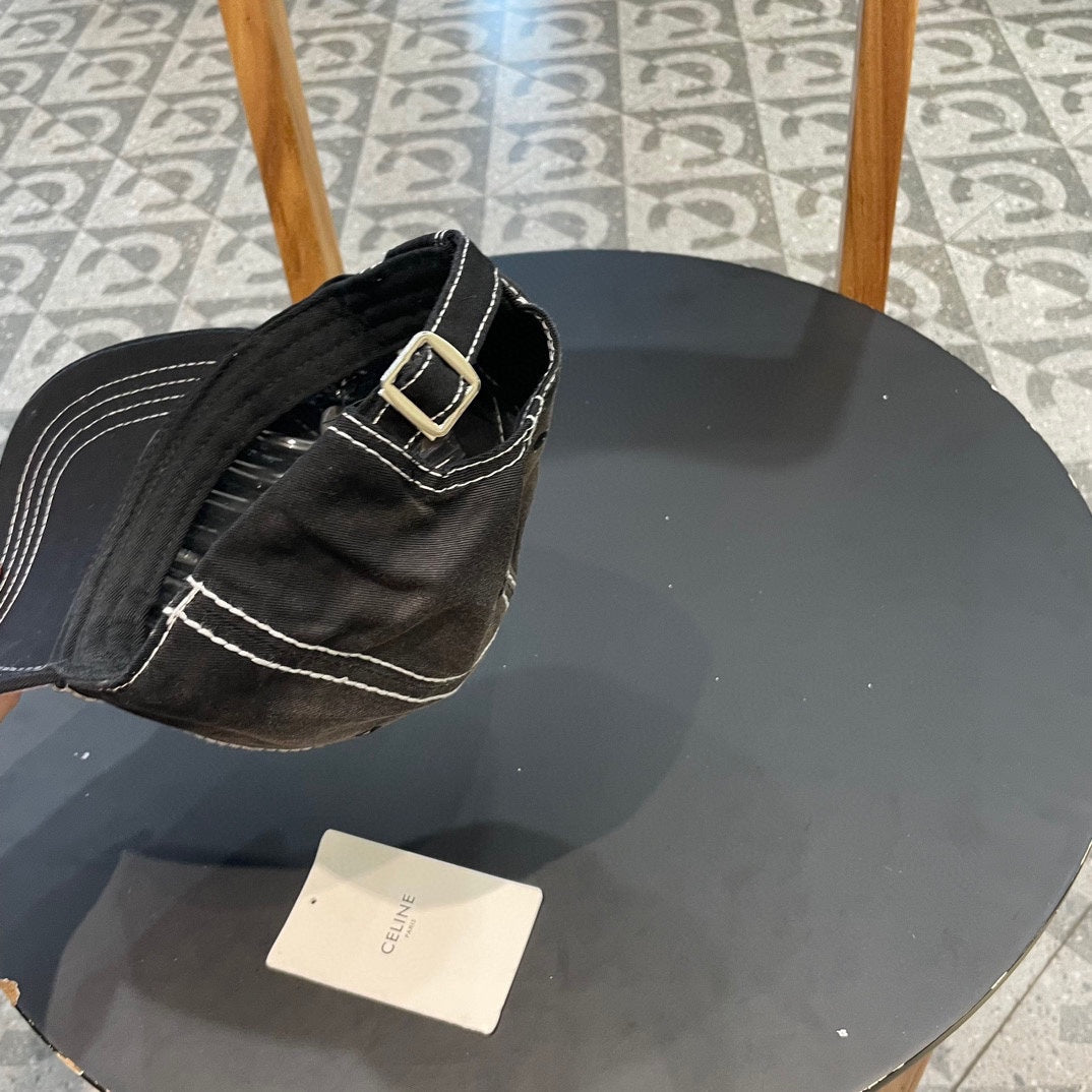CELINE BASEBALL CAP MODEL 650510 IN BLACK OMBRE COTTON