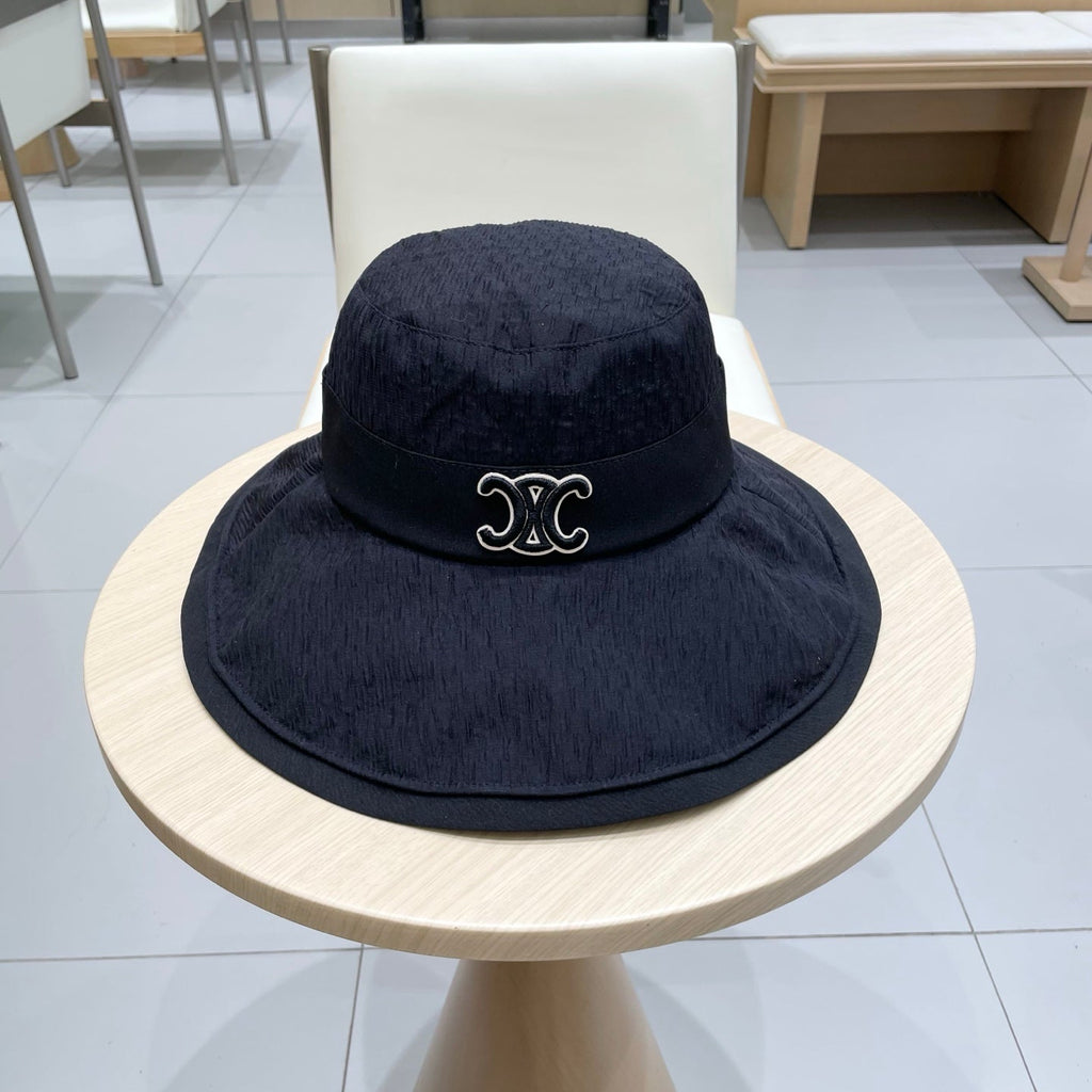 CELINE BUKET HAT MODEL 650498 IN NAVY TEXTURED FABRIC